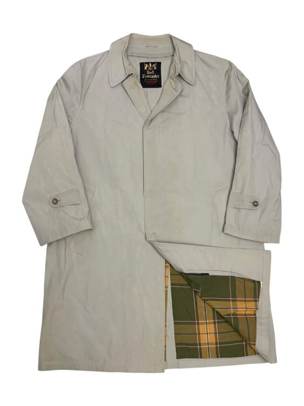 LORD FOECASTER Vintage Trench Coat Water Resistant Business Jacket Mens 2XL - Picture 3 of 6